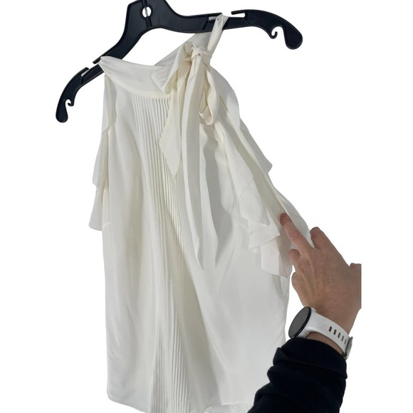 Veronica BEARD OFF WHITE SILK SLEEVELESS TOP - Picture 3 of 9